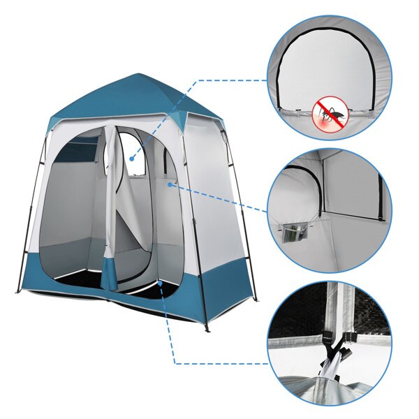 Cheap Goat Tents Waterproof Beach Tents Outdoor Camping Shelter Oxford Cloth Durable Double People Dressing Tent 229*229*122cm   